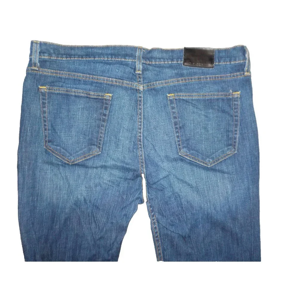 DIP Dark Blue Denim Jeans Plain Pockets Straight Leg Mens Size 40 x 32